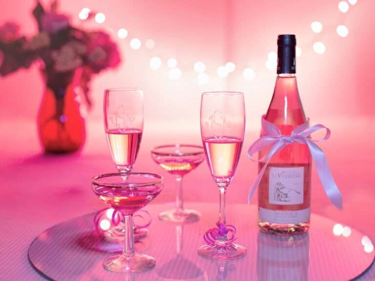 pink wine, champagne, celebration
