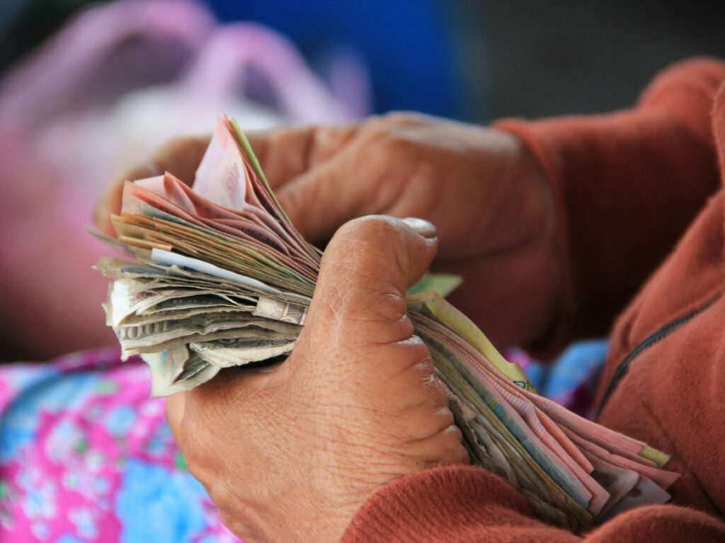 person holding banknotes